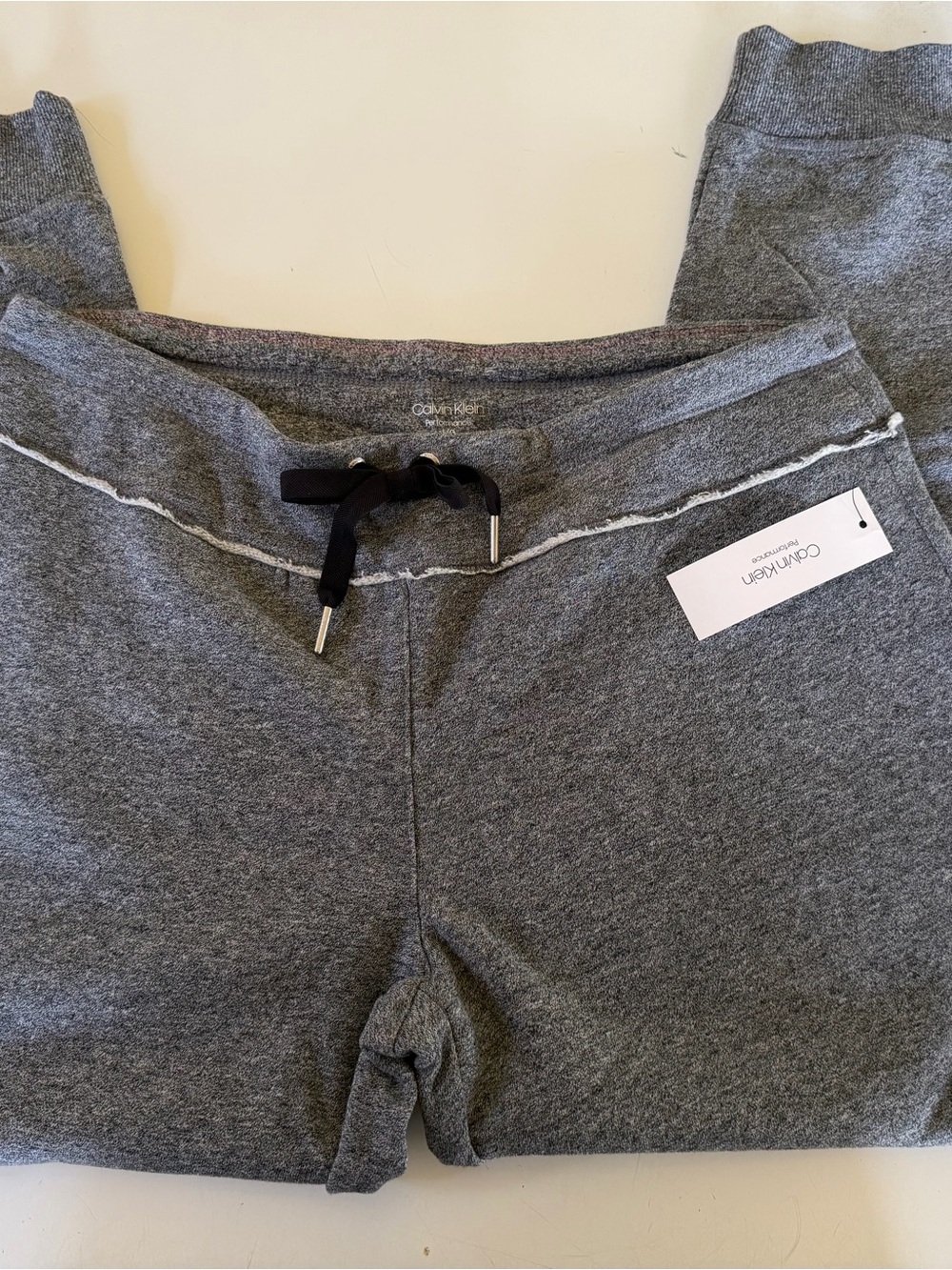 Calvin Klein Gray Knit Drawstring Lounge Shorts